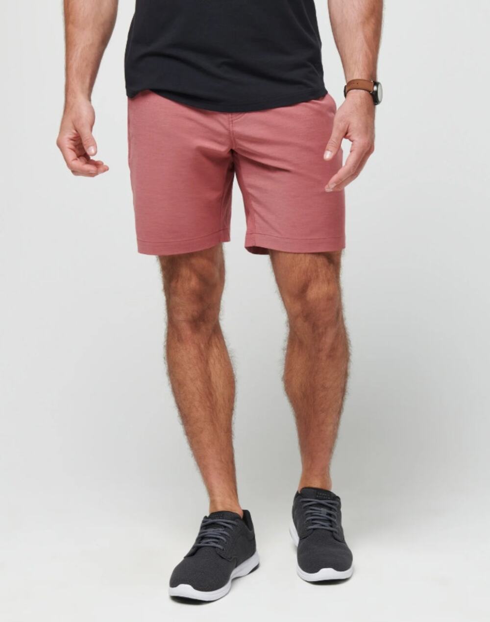 TRAVIS MATHEW Mens Tech Chino Shorts Size 38 Heather Red 8" Inseam NWT